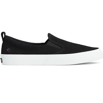 Sperry Crest Twin Gore Perforated Cierne - Damske Slip On